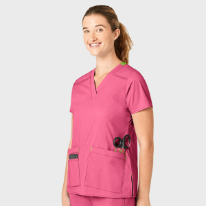 WonderFLEX Women's Verity V-Neck Top Sale (Colours: Papaya, Clothing Size: XXL)