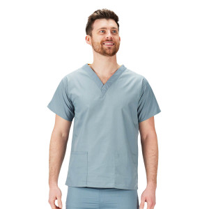 Essentials Unisex Scrub Top (Colours: Misty, Clothing Size: 5XL)