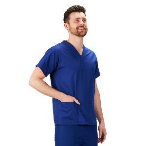 Essentials Unisex Scrub Top (Colours: Cobalt, Clothing Size: L)