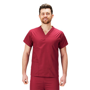 Essentials Unisex Scrub Top (Colours: Raspberry, Clothing Size: XXL)