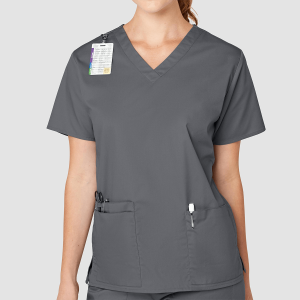 WonderWORK Women's V-Neck Top By Special Order (Colours: Pewter, Clothing Size: XXL)