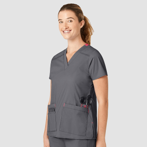 WonderFLEX Women's Verity V-Neck Top (Colours: Pewter, Clothing Size: S)