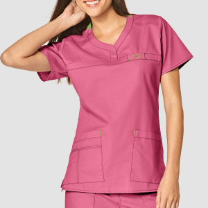 WonderFLEX Women's Patience Curved Notch Neck Top (Colours: Papaya, Clothing Size: XS)