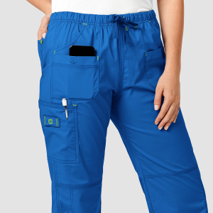 WonderFLEX Women's Faith Cargo Trousers (Colours: Royal Blue, Clothing Size: S, Leg length: Regular 78cm)