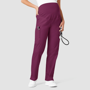 WonderWORK Maternity Trousers (Colours: Wine, Clothing Size: XL)
