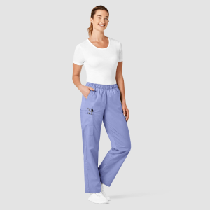 WonderWORK Women's Pull-On Cargo Trousers Sale (Colours: Ceil Blue, Clothing Size: L, Leg length: Tall 84cm)