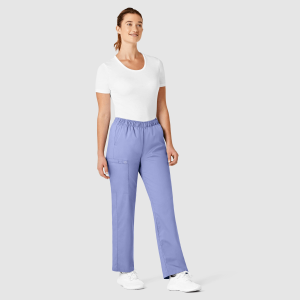 WonderWORK Women's Pull-On Cargo Trousers Sale (Colours: Ceil Blue, Clothing Size: XXL, Leg length: Regular 79cm)