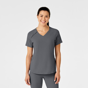 Wink RENEW Women's EZ Zip Top (Colours: Pewter, Clothing Size: XL)