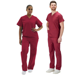 Essentials Unisex Scrub Sets (Colours: Raspberry, Clothing Size: XXL)