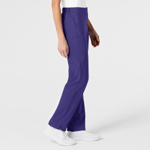 W123 Women's Flat Front Cargo Trousers By Special Order (Colours: Grape, Clothing Size: XL, Leg length: Regular 79cm)