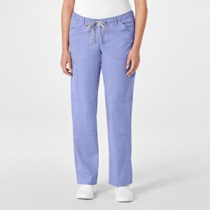 WonderWORK Women's Drawstring Cargo Trousers (Colours: Ceil Blue, Clothing Size: XL, Leg length: Regular 79cm)