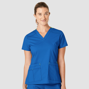 WonderFLEX Women's Verity V-Neck Top (Colours: Royal Blue, Clothing Size: M)