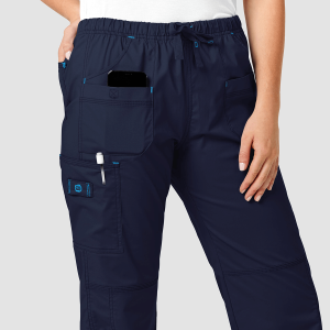 WonderFLEX Women's Faith Cargo Trousers (Colours: Navy, Clothing Size: XXL, Leg length: Tall 86cm)
