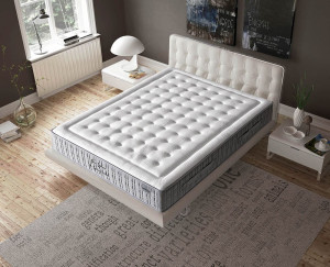 Sienna Luxus Matratze Federkern Visco 200 x 200 7 28cm 13-lagig 80% Härtegrad max. 130 kg pro Schlafseite Öko-tex