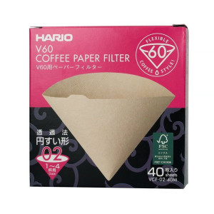 Filtr Brązowy HARIO do Dripper V60 02 40 szt
