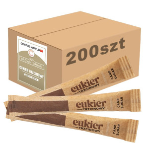 Cukier trzcinowy brązowy w saszetkach 200x4g