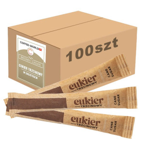 Cukier trzcinowy brązowy w saszetkach 100x4g