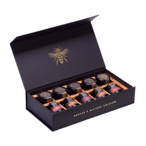 Zestaw PREZENTOWY miód i sok 10x40g eleganckie pudełko
