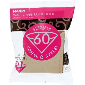 Filtry brązowe do dripa Hario V60-01 100szt