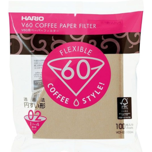 Filtry brązowe do dripa Hario V60-02 100szt