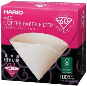 Filtry brązowe do dripa Hario BOX V60-01 100szt
