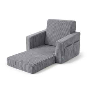 Dodatki damskie > test damska > Dodatki damskie > KiddyMoon Klappbarer Kindersessel aus Schaumstoff Kindersofa, dunkelgrau, UNI