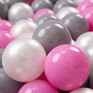Dodatki damskie > test damska > Dodatki damskie > KiddyMoon Kinder Bälle für Bällebad Baby Spielbälle Plastikbälle ∅7cm Made in EU, perle/grau/rosa, 100 Bälle/7cm