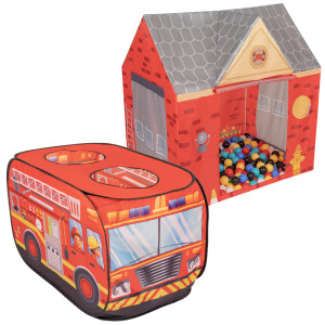 Dodatki damskie > test damska > Dodatki damskie > Feuerwehrauto Zelt Und Feuerwache Zelt Spielhaus Für Kinder Spielzelt Set Faltbar Pop Up Indoor Outdoor Rollenspiel Geschenk Für Jungen Mädch