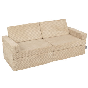 Dodatki damskie > test damska > Dodatki damskie > KiddyMoon Kindersofa aus Schaumstoff, Spielsofa für Kinder, Kindersessel, Sofa fürs Kinderzimmer, Kindercouch, Faltmatratze, beige, Kindersof