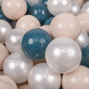 Dodatki damskie > test damska > Dodatki damskie > KiddyMoon Kinder Bälle für Bällebad Baby Spielbälle Plastikbälle ∅7cm Made in EU, dunkeltürkis/pastellbeige/perle, 700 Bälle/7cm