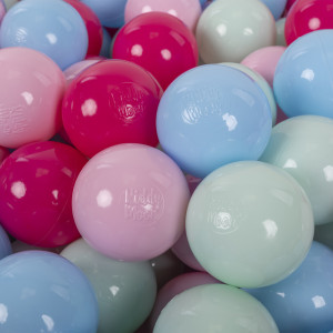 Dodatki damskie > test damska > Dodatki damskie > KiddyMoon Kinder Bälle für Bällebad Baby Spielbälle Plastikbälle ∅7cm Made in EU, puderrosa/dunkelpink/babyblue/minze, 100 Bälle/7cm
