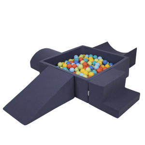 Dodatki damskie > test damska > Dodatki damskie > KiddyMoon Spielplatz aus Schaumstoff mit Quadrat Bällebad Bälle Hindernisläufen, dunkelblau:hellgrün/orange/türkis/blau/bblue/gelb, Bällebad 