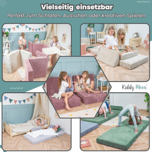 Dodatki damskie > test damska > Dodatki damskie > KiddyMoon Kinder Matratzen Aufklappen aus Schaumstoff Kindermatratze Kleinkindmatratze Kinderzimmer Faltmatratze, grün, Matratzen mit Kissen