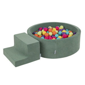 Dodatki damskie > test damska > Dodatki damskie > KiddyMoon Spielplatz Velvet Aus Schaumstoff Mit Samt Rund Bällebad Ballgruben Für Babys Spielbad Hindernisläufen, Hergestellt In Der EU, hell