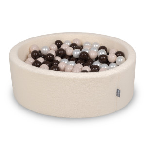 Dodatki damskie > test damska > Dodatki damskie > KiddyMoon Bällebad für Baby mit Teddy-Plüsch, Größere 7 cm Bälle für Eine Vollere Füllung, ab 8 Monaten, Abnehmbarer Bezug, Creme: Pastellbei
