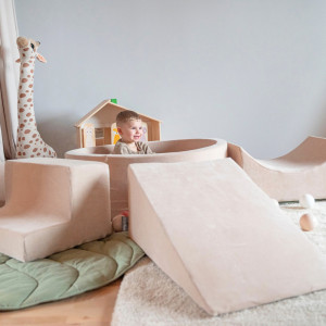Dodatki damskie > test damska > Dodatki damskie > KiddyMoon Spielplatz Velvet Aus Schaumstoff Mit Samt Rund Bällebad Ballgruben Für Babys Spielbad Hindernisläufen, Hergestellt In Der EU, beż 