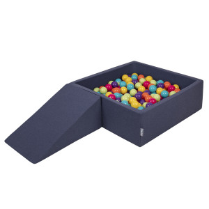 Dodatki damskie > test damska > Dodatki damskie > KiddyMoon Spielplatz aus Schaumstoff mit Quadrat Bällebad Bälle Hindernisläufen, dunkelblau:helgrün/gelb/türkis/orange/dpink/violet, Bällebad