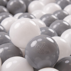 Dodatki damskie > test damska > Dodatki damskie > KiddyMoon Kinder Bälle für Bällebad Baby Plastikbälle Spielbälle ∅6cm Made in EU, weiß/grau, 500 Bälle/6cm