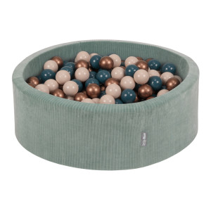 Dodatki damskie > test damska > Dodatki damskie > KiddyMoon Bällebad Kinder Schaumstoff Mit Bälle Für Baby ab 1 Jahr, grün: dunkeltürkis/pastellbeige/kupferrot, 90 x 30 cm 200 Bälle