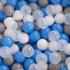 Dodatki damskie > test damska > Dodatki damskie > KiddyMoon Kinder Bälle für Bällebad Baby Spielbälle Plastikbälle ∅7cm Made in EU, grau/weiß/blau/transparent, 50 Bälle/7cm