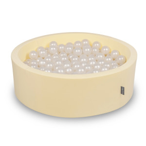 Dodatki damskie > test damska > Dodatki damskie > KiddyMoon Bällebad Bällepool mit bunten Bällen ∅ 7Cm für Babys Kinder Rund, Gelb, 90 x 30 cm 200 Bälle