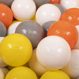 Dodatki damskie > test damska > Dodatki damskie > KiddyMoon Kinder Bälle für Bällebad Baby Plastikbälle Spielbälle ∅6cm Made in EU, gelb/weiß/grau/orange, 500 Bälle/6cm