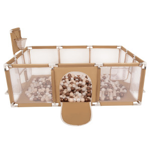 Dodatki damskie > test damska > Dodatki damskie > Laufstall Baby Großer Spielplatz mit Bällen Laufgitter für Kinder, beige:pastellbeige/kupferrot/perle, 100 Bällen