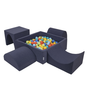 Dodatki damskie > test damska > Dodatki damskie > KiddyMoon Spielplatz aus Schaumstoff mit Quadrat Bällebad (300 Bälle) Ballgruben für Babys Spielbad Hindernisläufen, Hergestellt in der EU, d