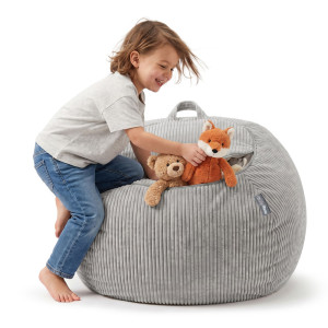 Dodatki damskie > test damska > Dodatki damskie > KiddyMoon Sitzsack für Kinder 2-in-1 Spielzeug Aufbewahrung 80x80x50cm, Hellgrau