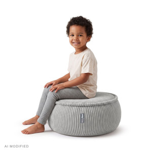Dodatki damskie > test damska > Dodatki damskie > KiddyMoon Kinderpouf aus Schaumstoff mit abnehmbarem Bezug, hellgrau, M