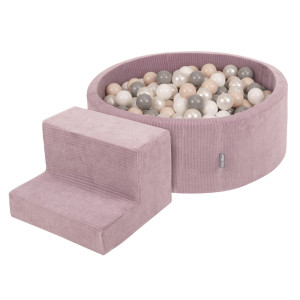 Dodatki damskie > test damska > Dodatki damskie > KiddyMoon Spielplatz Aus Schaumstoff Für Kinder mit Bälle Waschbare Bezug, violett: pastellbeige/weiß/perle/grau, Bällebad (200 Bälle) + Stüf