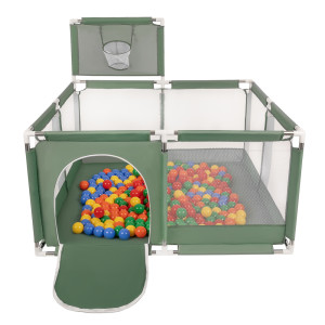 Dodatki damskie > test damska > Dodatki damskie > Laufstall mit Korb und Bällen Laufgitter für Kinder, grün:gelb/grün/blau/rot/orange, 900 Bälle