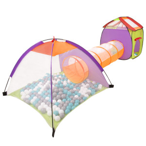 Dodatki damskie > test damska > Dodatki damskie > 3in1 Spielzelt mit Tunnel Spielplatz PopUp Bällebad mit Bälle Für Kinder, Mehrfarbig:grau/weiß/türkis, 100 Bälle