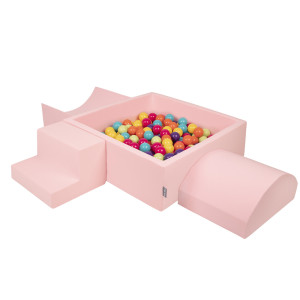 Dodatki damskie > test damska > Dodatki damskie > KiddyMoon Spielplatz aus Schaumstoff mit Quadrat Bällebad Bälle Hindernisläufen, pink:hellgrün/gelb/türkis/orange/dunkelpink/violet, Bällebad